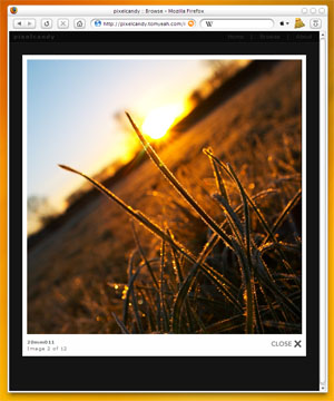pixelpost with lightbox in firefox screenshot